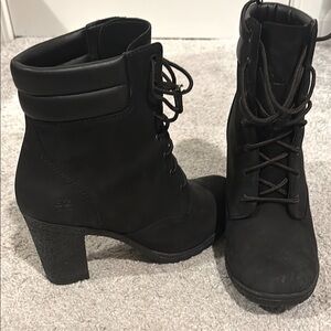 JLo Era Black Lace-Up Timbaland Boots
